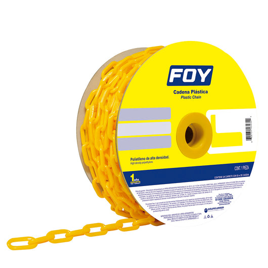Cadena plástica calibre 3 mm de 50 m color amarillo Foy - Foy - Industrias GSL
