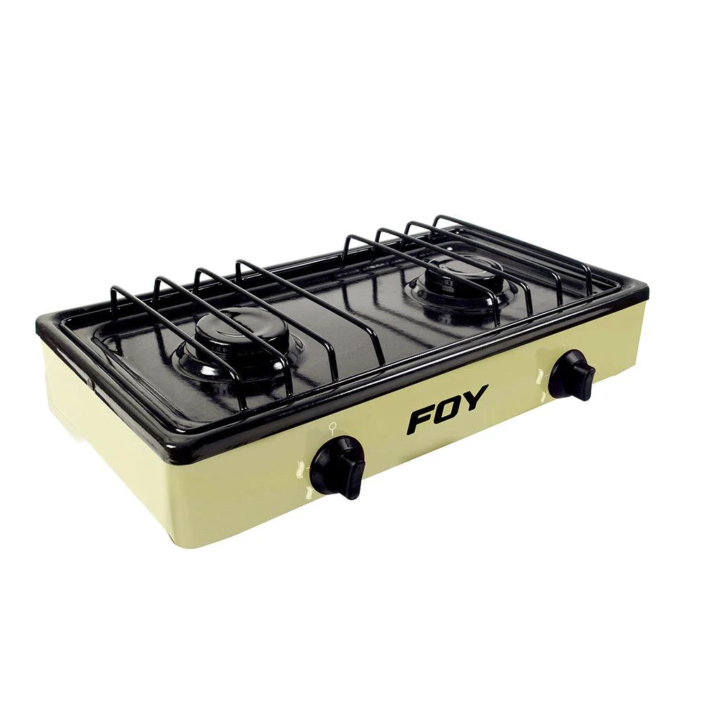 Estufa de gas 2 quemadores de acero inoxidable color beige Foy - Foy - Industrias GSL