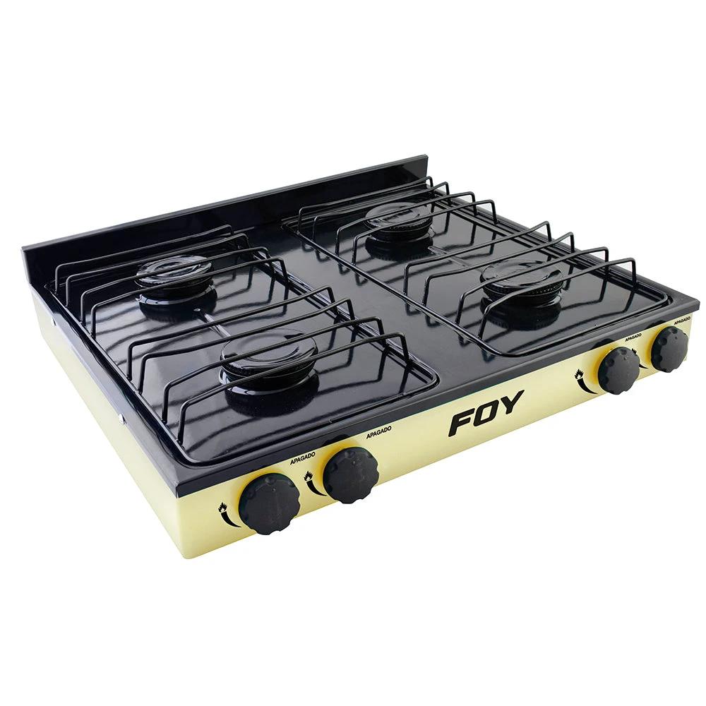Estufa de gas 4 quemadores de acero inoxidable color beige Foy - Foy - Industrias GSL
