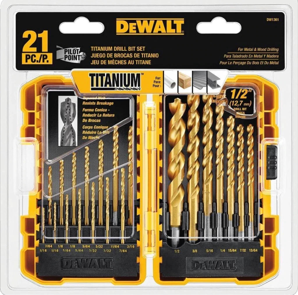Estuche con Brocas De Titanio Dewalt Dw1361 - DEWALT - Industrias GSL
