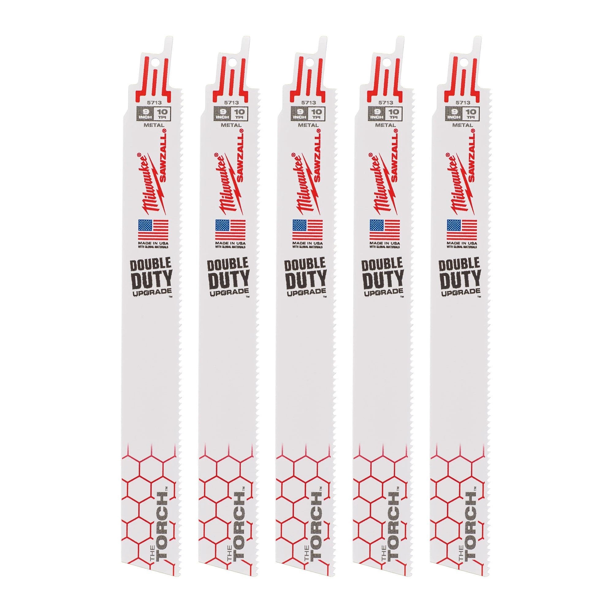 Hojas The Torch™ SAWZALL® de 9" y 14 dientes por pulgada 5pzs Milwaukee 48-00-5787