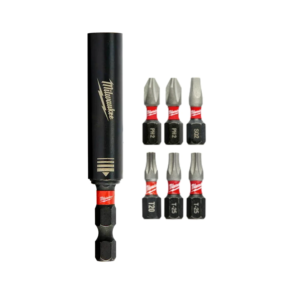 Juego de guías magnéticas para destornillador de impacto SHOCKWAVE™ 7 pzs Milwaukee 48-32-4515