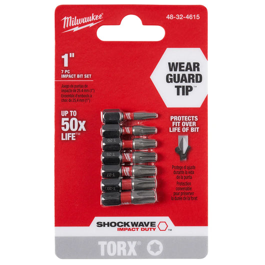 Juego de Puntas de Inserción Torx de 1" SHOCKWAVE™ 7 pzas Milwaukee 48-32-4615