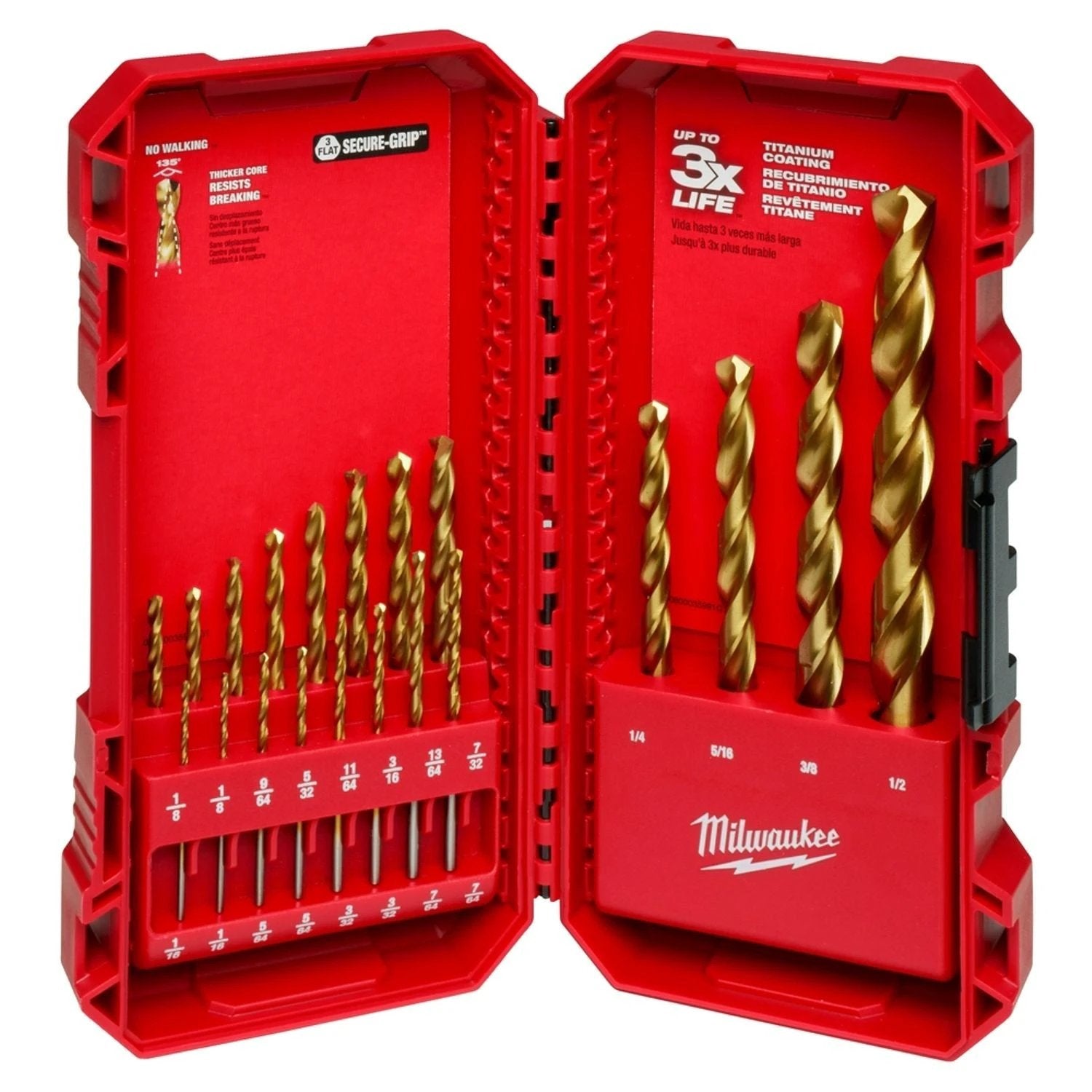 Juego de brocas de titanio THUNDERBOLT® de 20 pzs Milwaukee 48-89-1105