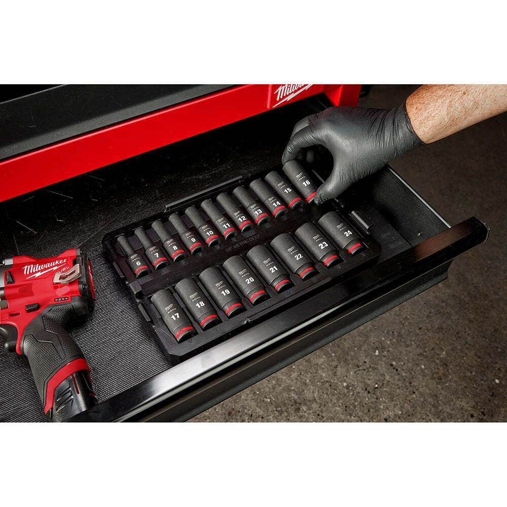 Set Dado 3/8 pulg Dr 19PC MM TRAY SHOCKWAVE Milwaukee 49-66-6816 vista del producto