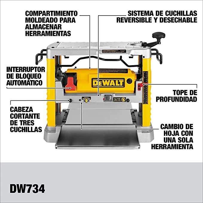 Cepillo Canteador de 12 1/2 Pulgadas con Sistema de 3 Cuchillas Dewalt DW734 - DEWALT - Industrias GSL