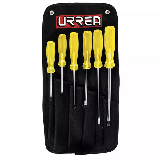 Juego de 6 destornilladores ambar combinado Urrea 9600G