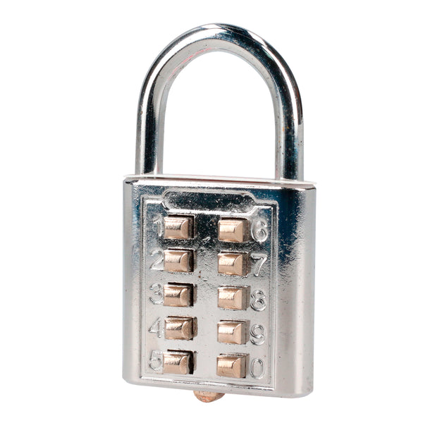 Candado de combinación digital, cromo brillante, 40 mm Lock - Lock - Industrias GSL