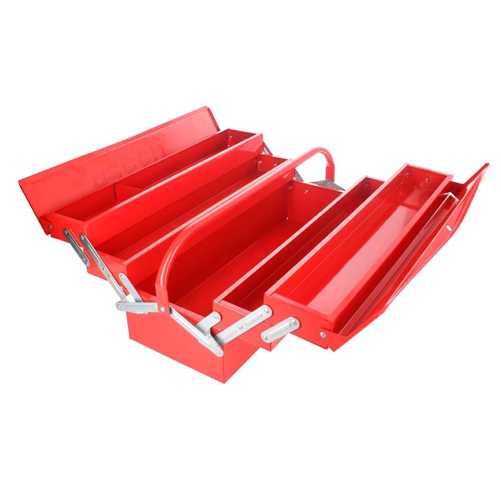 Caja portaherramientas metálica tipo acordeón roja 7" x 21" x 8" Urrea - Urrea - Industrias GSL