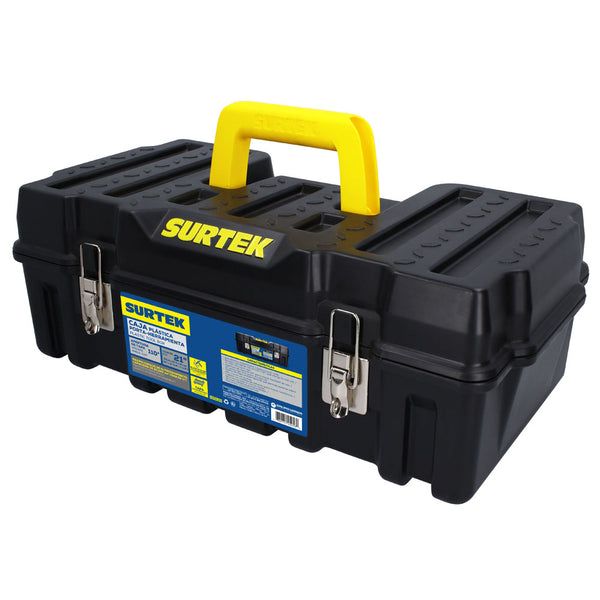 Caja portaherramientas plástica compacta con broches metálicos 21" x 11" x 7" Surtek CPSC20 - Surtek - Industrias GSL