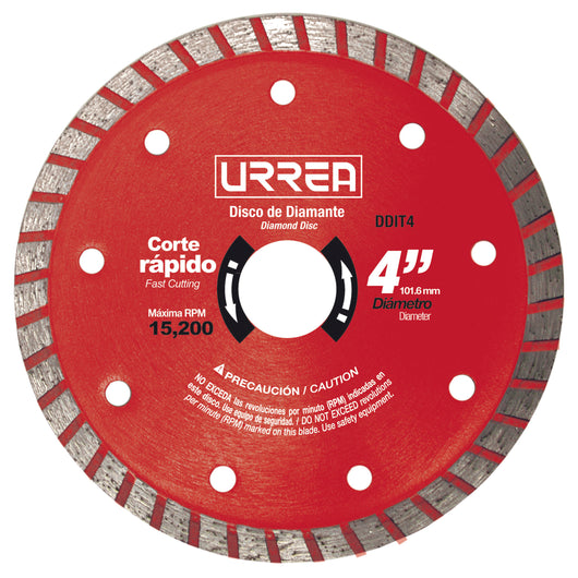 Disco de diamante turbo, 4" Urrea - Urrea - Industrias GSL