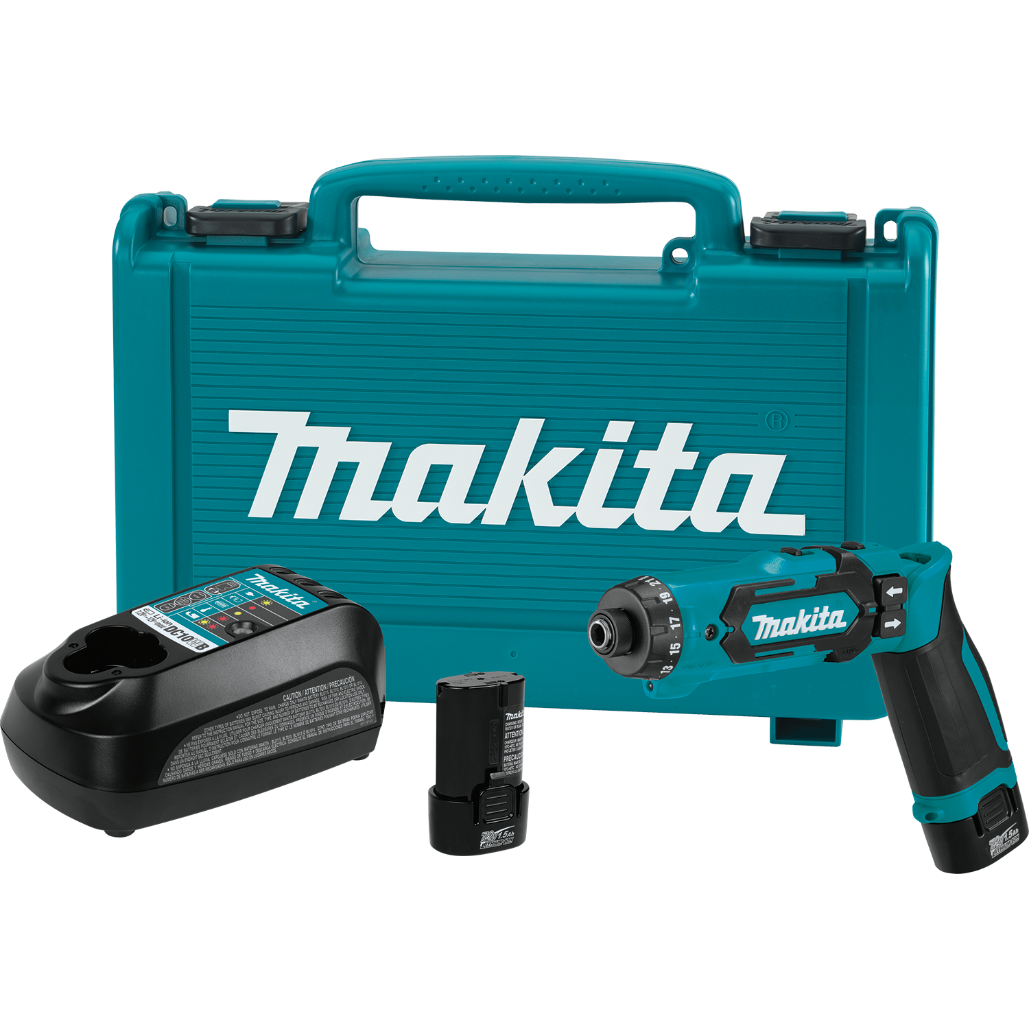Juego de Taladro-Atornillador Hex Inalambrico de 1/4" Litio-Ion de 72V Makita DF012DSE