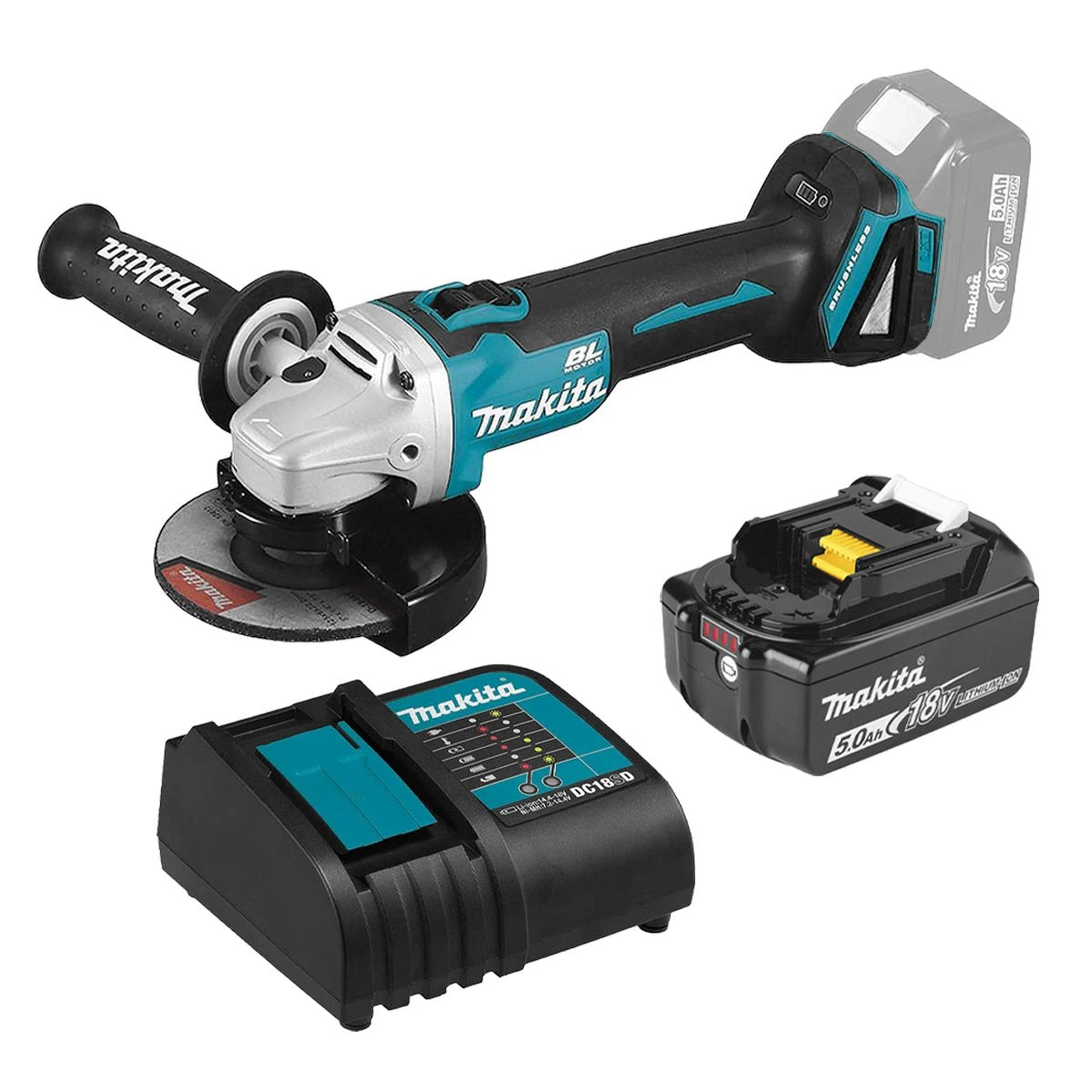 Mini Esmeriladora BL motor 18V 4-1/2" Makita DGA456STX2