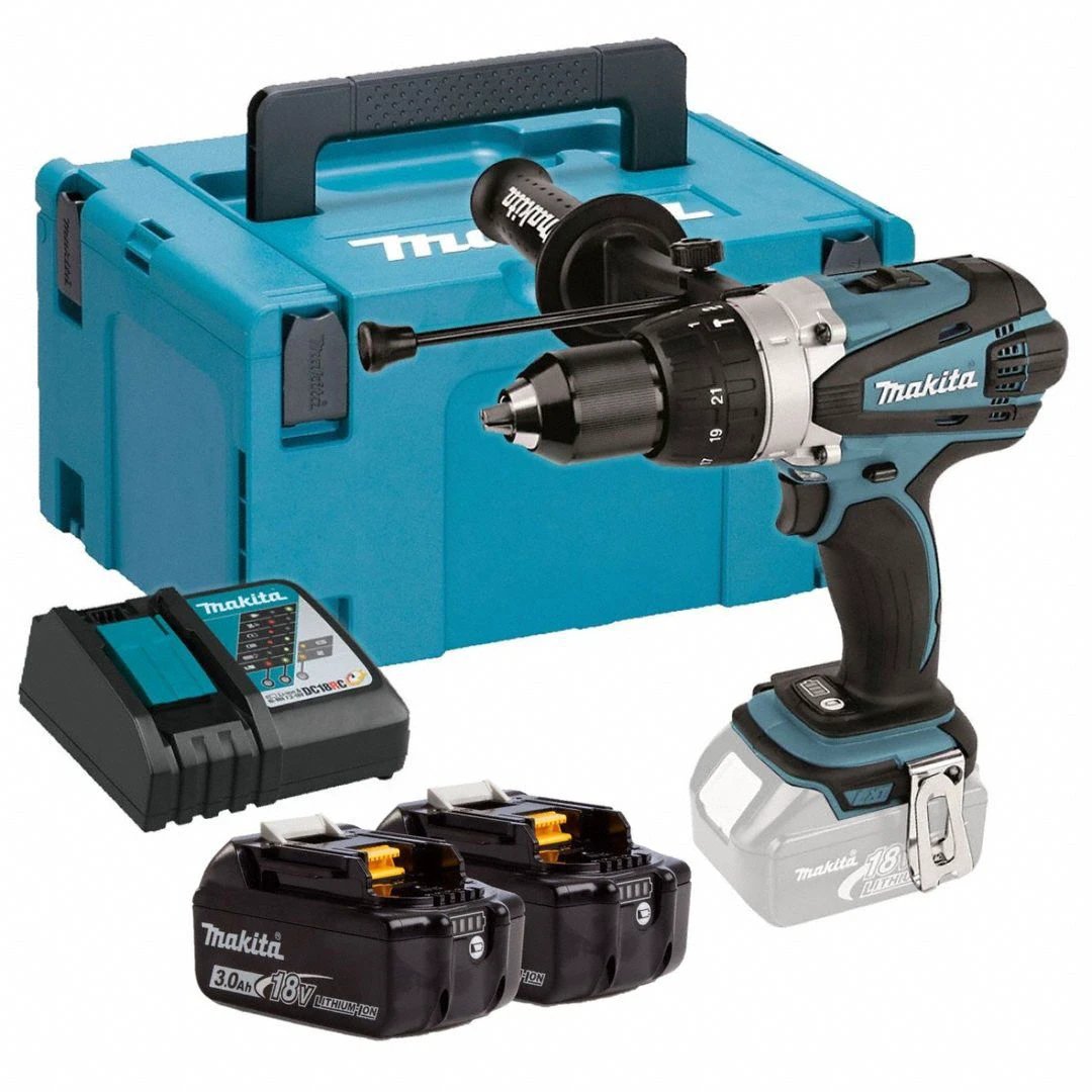 Kit de Taladro Inalambrico 18V 1/2" Makita DHP458RFJ