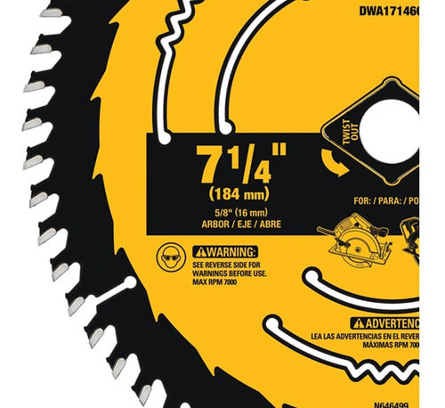 Hoja de Sierra Circular Dewalt Dwa171460 - DEWALT - Industrias GSL