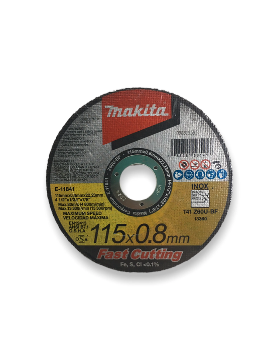 Disco abrasivo 4 1/2€³ corte de metal/ino Makita E-11841 – Industrias GSL