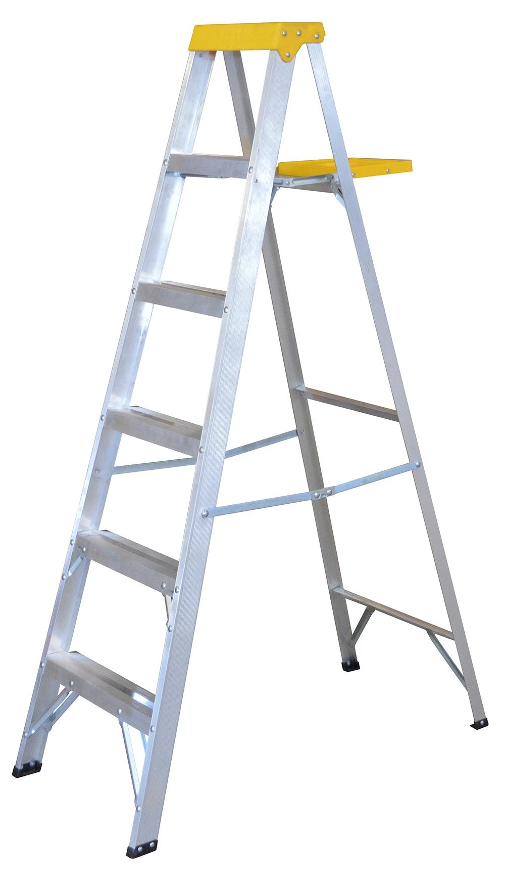 Escalera de tijera tipo 3 de aluminio y tapa plástica con 5 peldaños Surtek ET5 - Surtek - Industrias GSL
