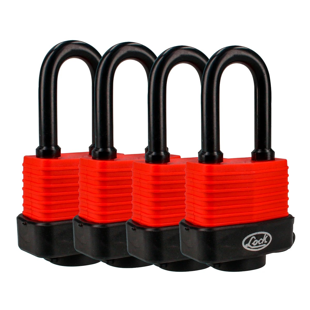 Juego de 4 candados impermeables largos 40 mm, llave estándar Lock