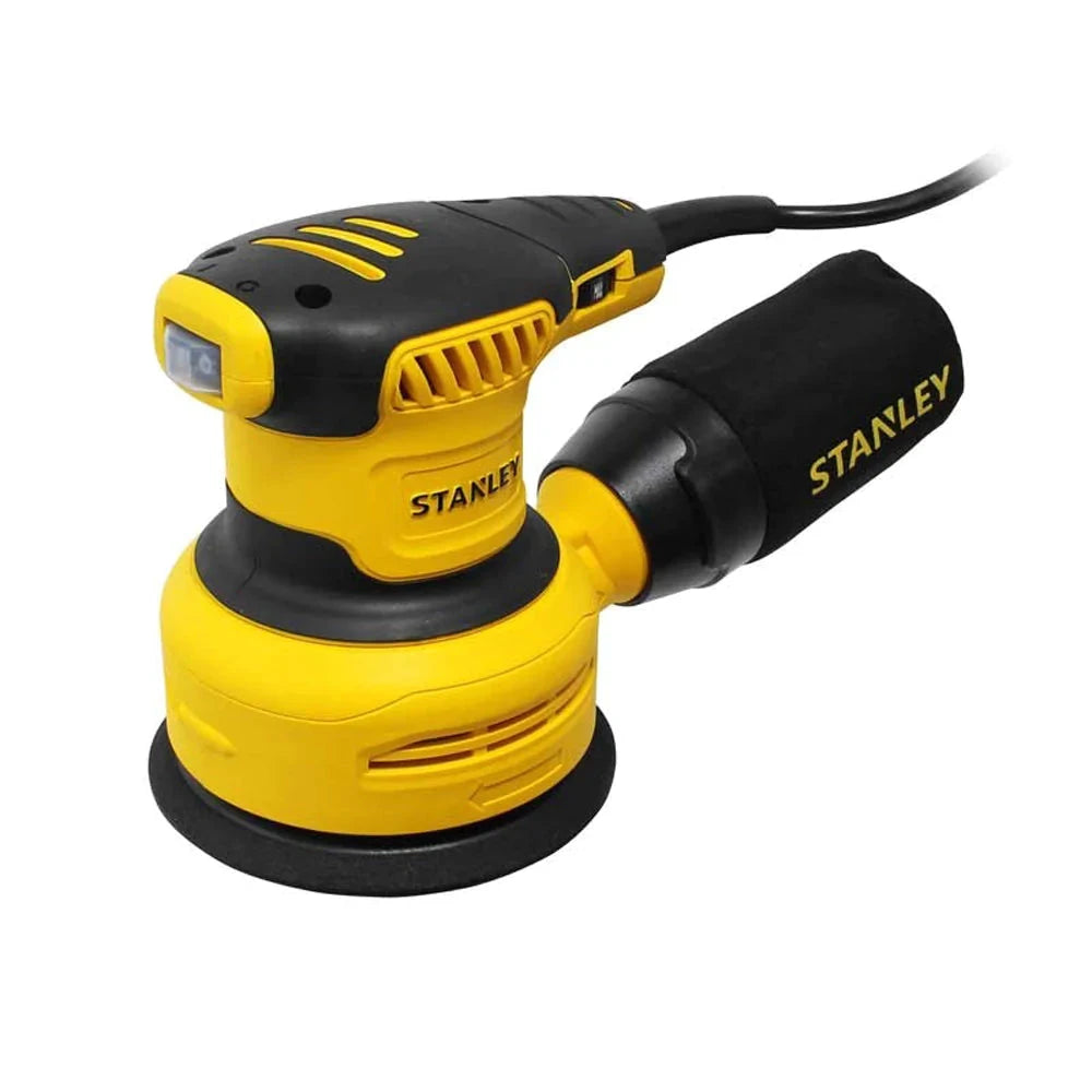 Lijadora profesional roto orbital Stanley SS30-B3 con sistema velcro amarilla 50Hz 300W 220V