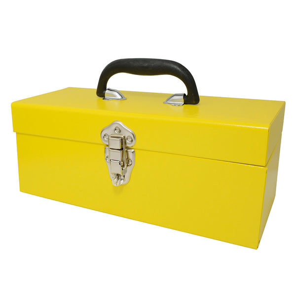 Caja portaherramientas metálica amarilla 14" x 6" x 6" Surtek TB08 - Surtek - Industrias GSL